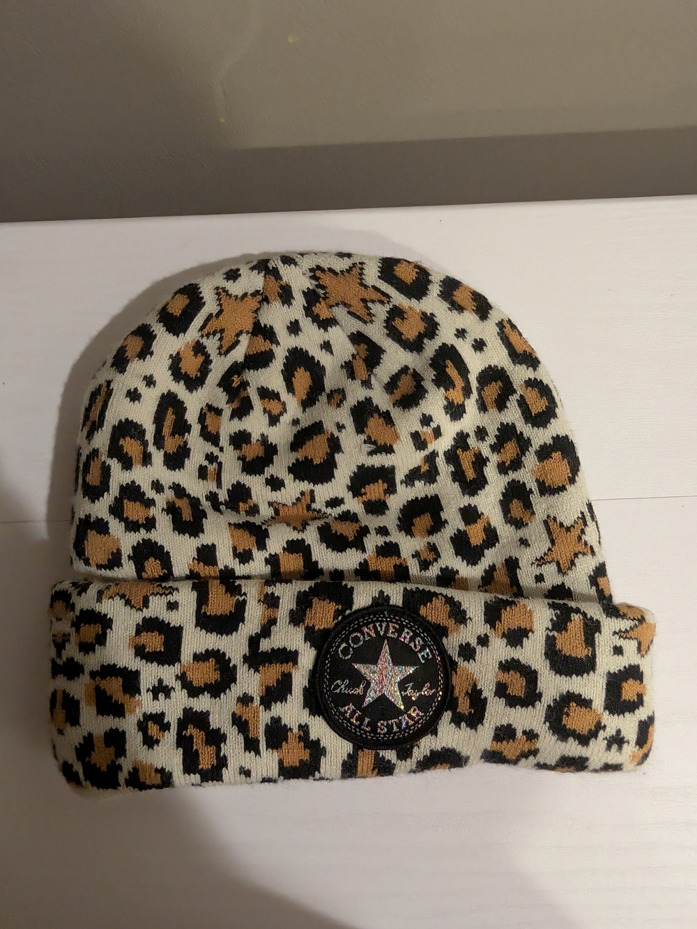 Converse Chuck Taylor All Star Leopard Print Beanie Hat Youth Kids